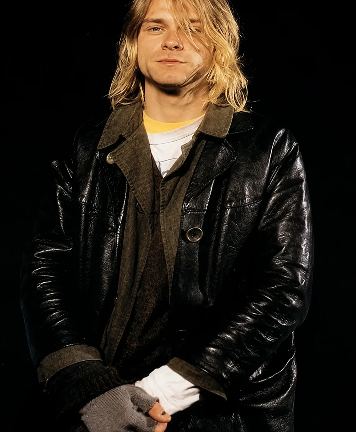 Kurt Cobain Leather Coat