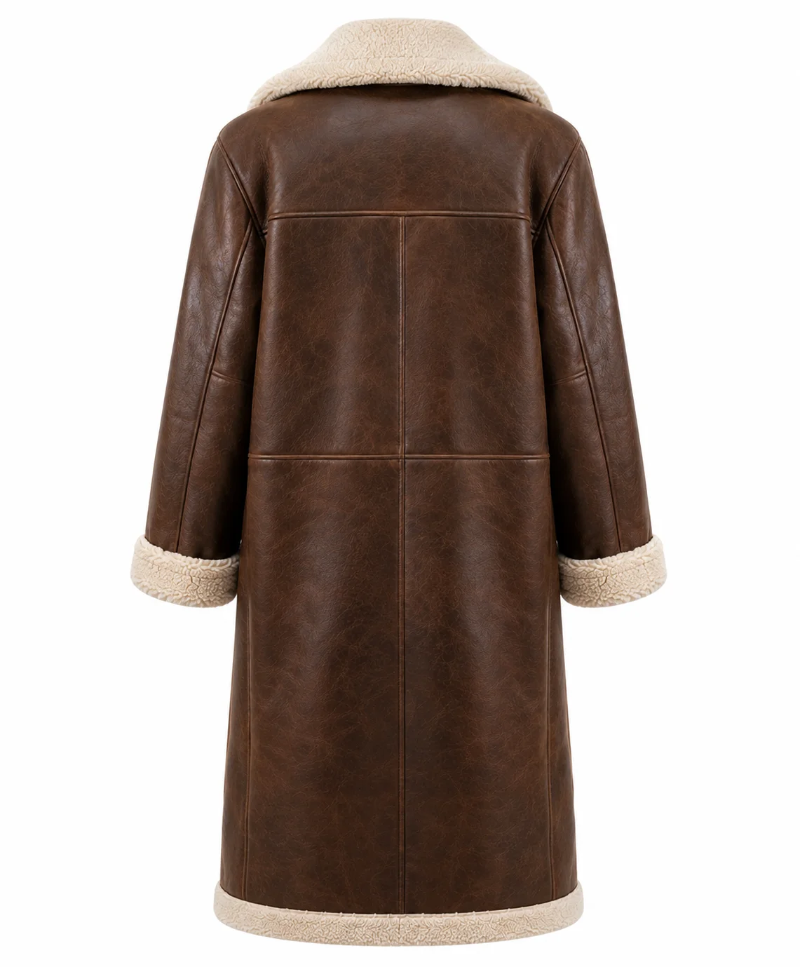 Michelle Keegan Brown Shearling Leather Coat