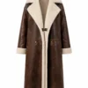 Michelle Keegan Brown Shearling Leather Coat