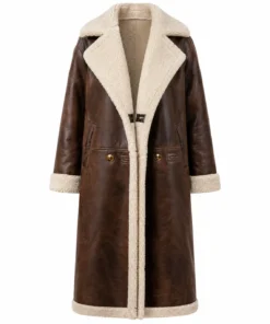 Michelle Keegan Brown Shearling Leather Coat