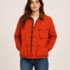 Orange Waxed Ripstop Cotton Jacket