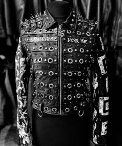 Paige Summerslam 2026 Black Leather Studded Jacket