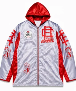 Raul Curiel White Satin Boxing Walkout Jacket