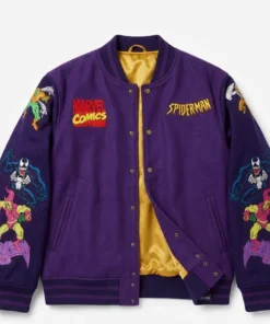 Spider Man 90’s Purple Varsity Jacket