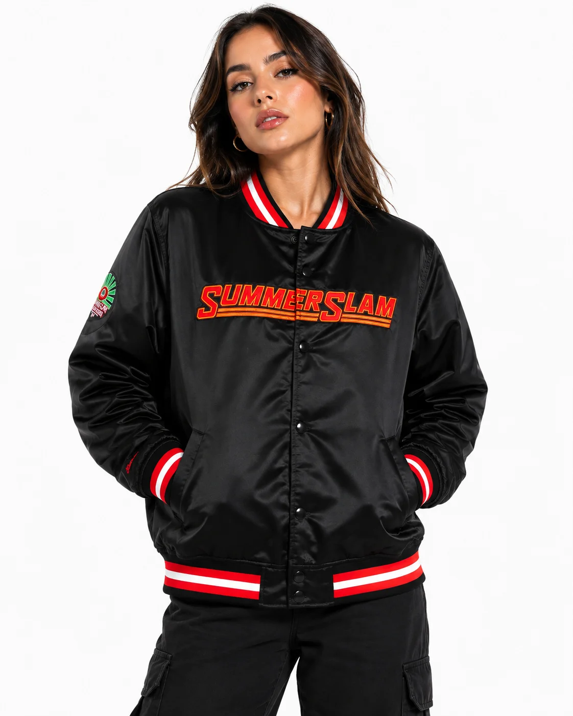 SummerSlam 2026 Mitchell & Ness Black Satin Jacket