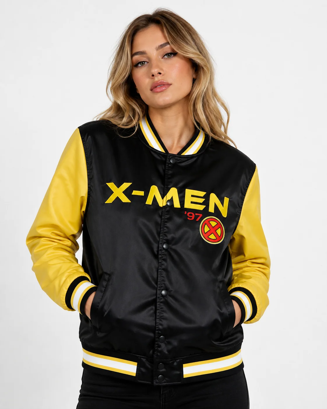 X-Men 97 Logo Satin Bomber Jacket